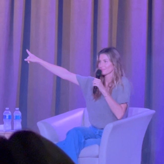 Gisele Bundchen on stage at 'Nourish' cookbook event